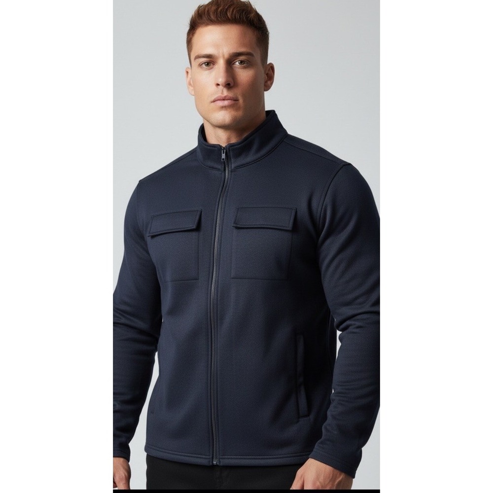 NWT $139 PRANA Brookland Sweater Jacket Shacket Nautical Navy Full Zip Men XXL